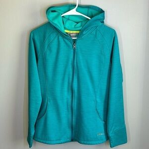 Cloudveil Teal Zip Up Hooded Sweatshirt Womens Size M